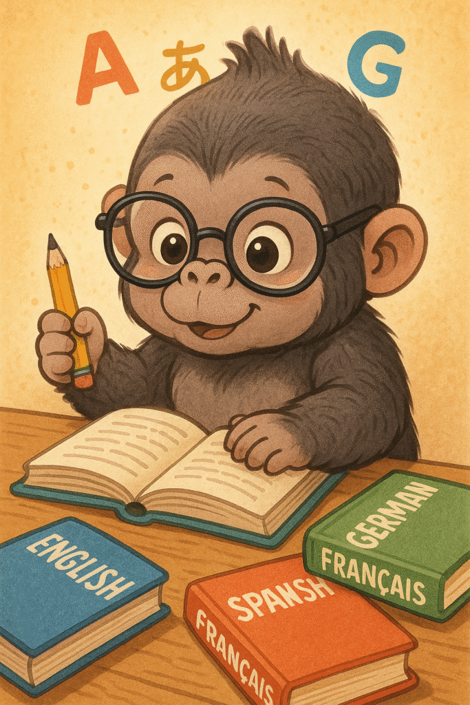 Language learning monkey